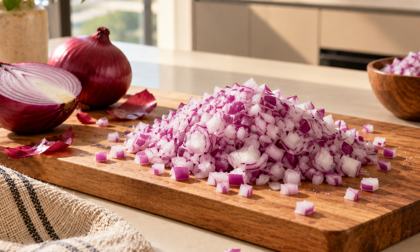 Finely diced red onion